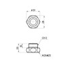 SANEI PT25-6A Pipe Adapter, Converts W26 Mount, 20 to G1/2,