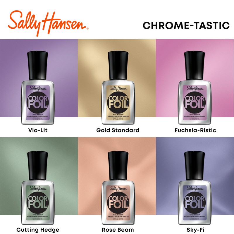 Sally Hansen Color Foil Nail Polish Gold Standard, 0.33 Fl