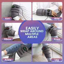Heating Pad Wrap for Relief, Flexible Heated Pad for Ankle Leg Elbow Wrist and Forearm, Fast Heating Body Wrapping Belt with 4 Heating Levels and 3 Timing Settings, with Adapter-(45"x3.5",Grey)