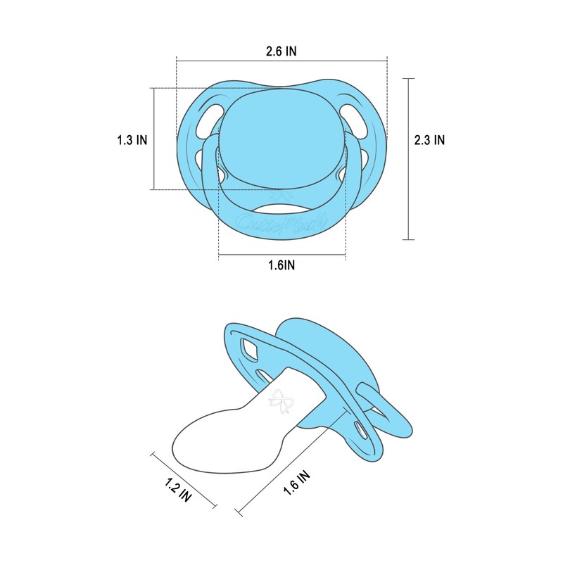 CutiePlusU Adult Size Butterfly Dummy Large Shield 3 Pack -