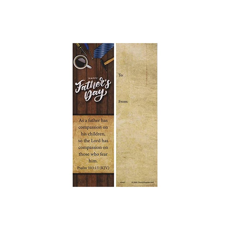 25 Pcs Happy Father's Day Scripture Inspired Bookmarks