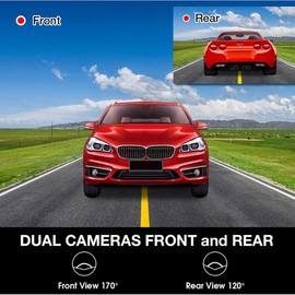 HD 1080P 4" Car Dash Camera Touch Night Vision Video DVR Recorder LCD Dual Lens Front and Rear Reverse Cam