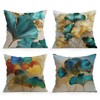 LANBEIDE Teal Gold Ginkgo Cushion Cover, Set of 4 Ginkgo