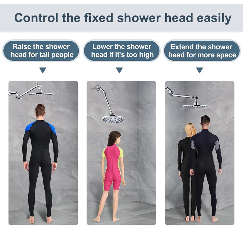 BRIGHT SHOWERS Brass Shower Head Extension Arm for Rain and