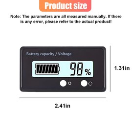 ZIMISI 12V 24V 48V 60V 72V Golf Cart Battery Capacity Indicator with Alarm, Digital Battery Voltage Monitor Gauge, LCD Display Voltmeter Tester for Lithium Batteries&Lead-Acid Batteries (White)