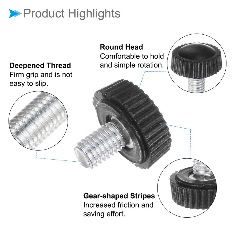 CoCud Thumb Screw Knurled Knobs, M5 x 8mm Male Thread,