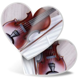 2 x Heart Stickers 7.5 cm - Classical Violin Music Fun Decals for Laptops,Tablets,Luggage,Scrap Booking,Fridges, #2646