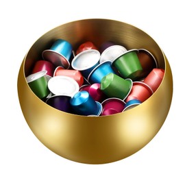 ELLDOO Coffee Pod Holder, Gold Metal Coffee Pod Storage for K Cup Nespresso Vertuo Keurig, Creamer Organizer Candy Bowl Fruit Jar for Countertop Kitchen Breakroom (Without Base)