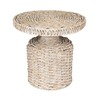 Bloomingville Hand-Woven Water Hyacinth Table, Whitewashed, White