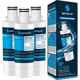SpiroPure SP-LE1000 NSF Certified Refrigerator Water Filter Replacement for LT1000P, ADQ747935, MDJ64844601, 9980, ADQ74793501, ADQ74793502, 46-9980, LT1000P-3 (3 Pack)