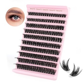 Sixstarhair Individual Eyelashes, 80D Volume Eyelash Extension, 8-16 mm, Cluster Lashes, Individual Eeylashes Extensions, D Curl, Fluffy Eyelash Extensions, Natural Fake Lashes