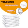 Gikisla Plastic Serving Platters Set of 6, Large Clear Plastic