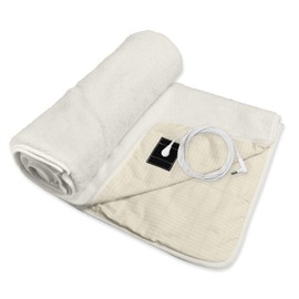 MAOOHON Grounding Blanket for Improved Sleep Bed Grounding Throw Blanket Earth Connects Bedding Blanket with Conductive Silver Fiber Grounding Cord Included, Beige 50" x 60"
