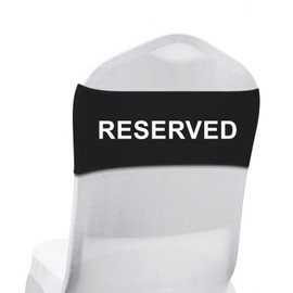 Muka Reserved Chair Bands 12 Pcs, 5 X 13 inch Reserved Chair Covers, Chair Signs for Church