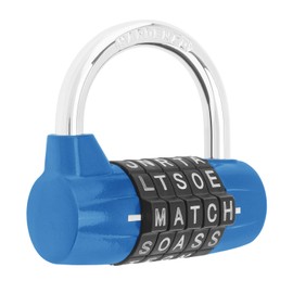 HOJLKLD Gym Locker Lock 5 Letter Word Lock Safety Padlock Combination Lock for School Gym Locker,Sports Locker,Fence,Toolbox,Case,Hasp Storage (Blue)