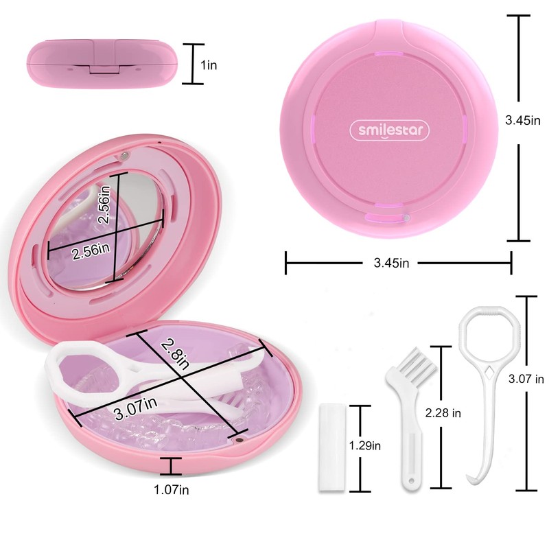 Retainer Case, Slim Aligner Case with Adjustable Vent Holes and