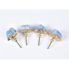 AMOYSTONE Blue Crystal Stone Knobs for Cabinets, Natural Stone Drawer