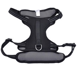 Coastal Pet Reflective Control Handle Harness - Reflective Harness for Dog - Comfortable Fit - Easy Control - Easy On/Off Design - Safety Equipment for Dogs - Black, Girth: 26"-38" x Neck: 16"-24"