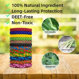 BuggyBands 36 Pack Mosquito Repellent Bracelets, DEET-Free Natural Bands, PU Leather Insect & Bug Repellent Wrist Bands for Kids & Adults, Individually Wrapped
