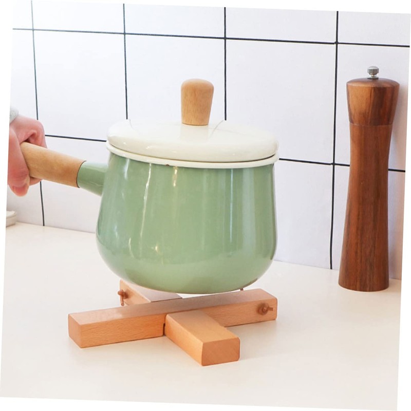 BIUDECO Detachable Wooden Pot Mat Cross Shaped Heat Insulation Pad