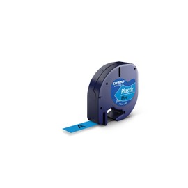 Dymo LetraTag Set of 5 Cassette Tape Polyester 12 mm x 4 m Black on Blue