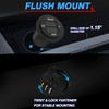 MICTUNING LED Digital Double Voltmeter, Round Panel Voltage Monitor Blue