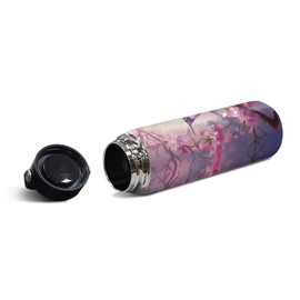 ZOUTAIRONG Hummingbird Insulated Water Bottle 18 oz for Girls, Flower Water Bottle Reusable Stainless Steel Sports Water Jug Flask with Handle, Wide Mouth Mug for Outdoor Biking Pink