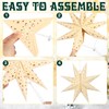 Cinnvoice 12 Pcs Christmas Paper Star Lantern 8 Points Sage