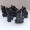 Lovionus89 Natural Black Obsidian Cat Crystals Stones Statue, 5cm Bag