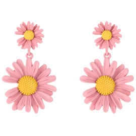 60s 71s Flower Acrylic Earrings Acrylic Earrings Simple Retro Disco Hippie Earrings Orange Bohemian Flower Dangle Drop Earrings Christmas New Year Jewelry Gift(orange)