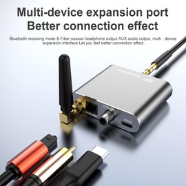 Bluetooth Receiver for Home Stereo, DAC Bluetooth 5.3 Adapter with RCA/Optical/AUX 3.5mm Output - Convert Wired Speakers to Wireless, Hi-Fi Audio Receiver for Old Stereo System (LDAC, Long Range)