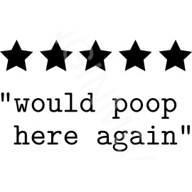 Unbranded Would Poop Here Again Funny Bathroom Sign 12" x 18" Aluminum Metal Sign