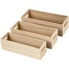 Storage Boxes, L: 22+23,5+25 cm, Empress Tree, 3 asstd, H: