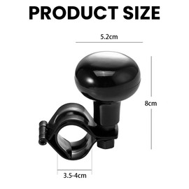 JNNJ Universal Car Steering Wheel Knob, Steering Wheel Knob Spinner Handle Knob Booster Ball, Car Steering Aid Steering Wheel Knob, Control Knob Spinner for Car, Tractor, Lawn Tractor (Black)
