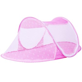 Toddler Baby Mosquito Net Tent - Foldable Baby Crib Portable Self-supporting Zip Baby Travel Bed Crib Mosquito Net with Suitable Family Outdoor Travel (Pink 110 x 65 x 60 cm)