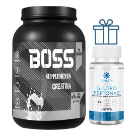 Creatina Boss 1kg + Gluteo Peptonas Dinasty De Regalo Natural - Sin Sabor