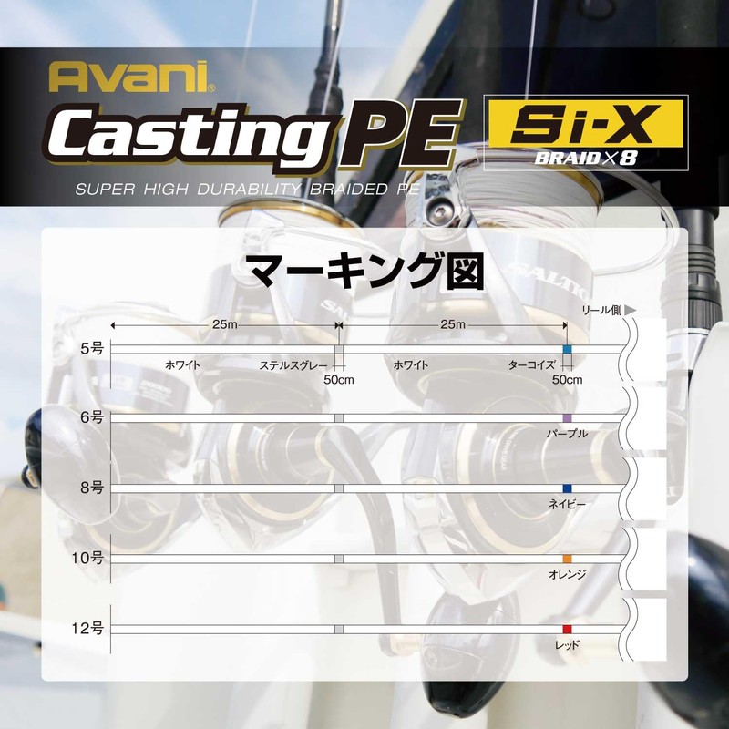 VARIVAS(バリバス) PEライン アバニ キャスティング Si-X 300m 12号 160lb 8本 ホワイト
