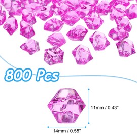 sourcing map 800pcs Fake Ice Rocks Acrylic Plum Crystals Gems Stones Dazzling Crushed Ice Sparkling Fake Diamonds for Vase Fillers