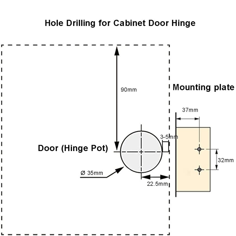 LIKERAINY 45 Degree Hinge 35mm with Hydraulic Damper for Special