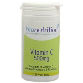 Bio Nutrition Vitamin C 500mg - Antioxidant Vitamin C with Bioflavonoids Supplement - 125 vegi-tabs