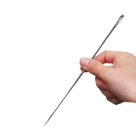 6" Professional Upholstery Needle 3mm Thickness, Big Eye Hand Sewing Needles for Stitching and Crafting Projects