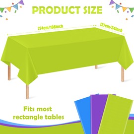 12 Pack Monster Plastic Tablecloth for Rectangle Tables, Blue Green Purple Disposable Table Cover, Rectangle Table Cloth for Birthday Monster University Party Supplies Decorations, 54 x 108 Inch