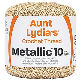 Coats Crochet Hilo metálico de ganchillo, natural/dorado