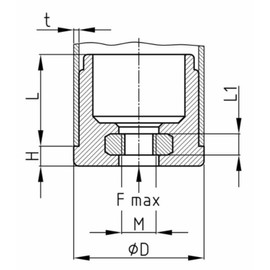 Design61 4 x Threaded Plugs, Round Tube Plugs, Adjustment Plugs, Diameter 25 mm, 0.8 mm with M8 Internal Thread