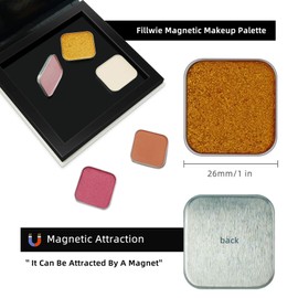Magnetic single shimmer gold eyeshadow with metal pan, subtle shimmer orange eyeshadow refill pan, mini eyeshadow palette for empty magnetic palette (Ginger Gleam)