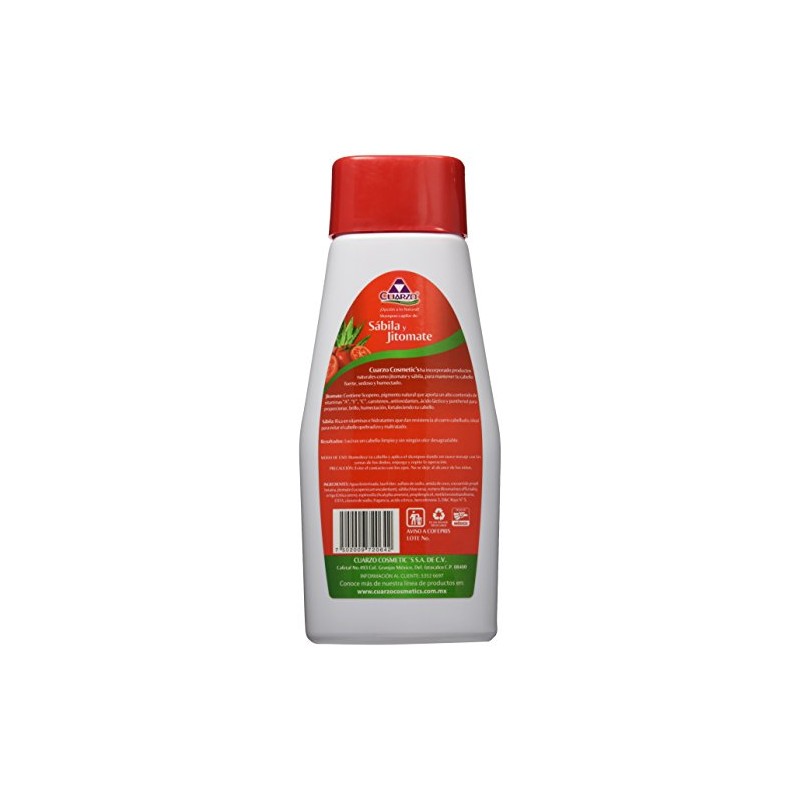 Shampoo Cuarzo Sabila y Jitomate, 550 ml