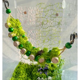 Okueejur Jumping Spider Rope Bridge,A Solid Wood Climbing Suspension Bridge, Jumping Spider Enclosure Accessory, Handmade Spider Jumping Platform, Decorative Accessory for Small Reptile Enclosures