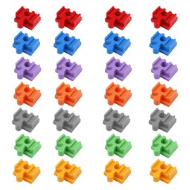 28pcs Plastic Track Connectors, 7 Colour Train Track Adapter Accessories Toys Expansion Pack Compatible with All Major Brands Wooden Train Toy Set Accessories