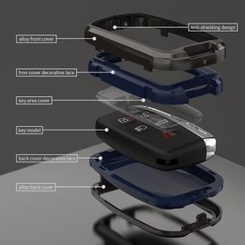 Zinc Aolly Cover for Range Rover Remote Control Key Fob,5 Buttons Smart Key Shell Case Compatible with Land Rover Discovery/Sport/Evoque/Aurora/Jaguar F, with Keychian-Green