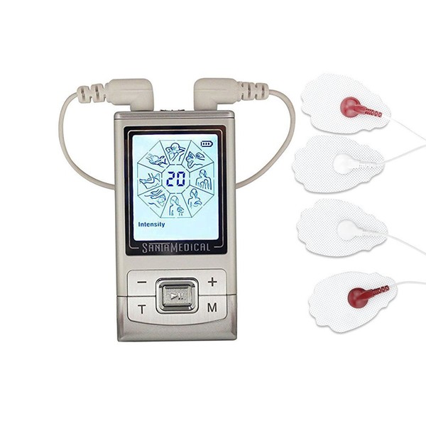 Santamedical PM-510 Tens Unit Electronic Pulse Massager with Rechargeable Battery
